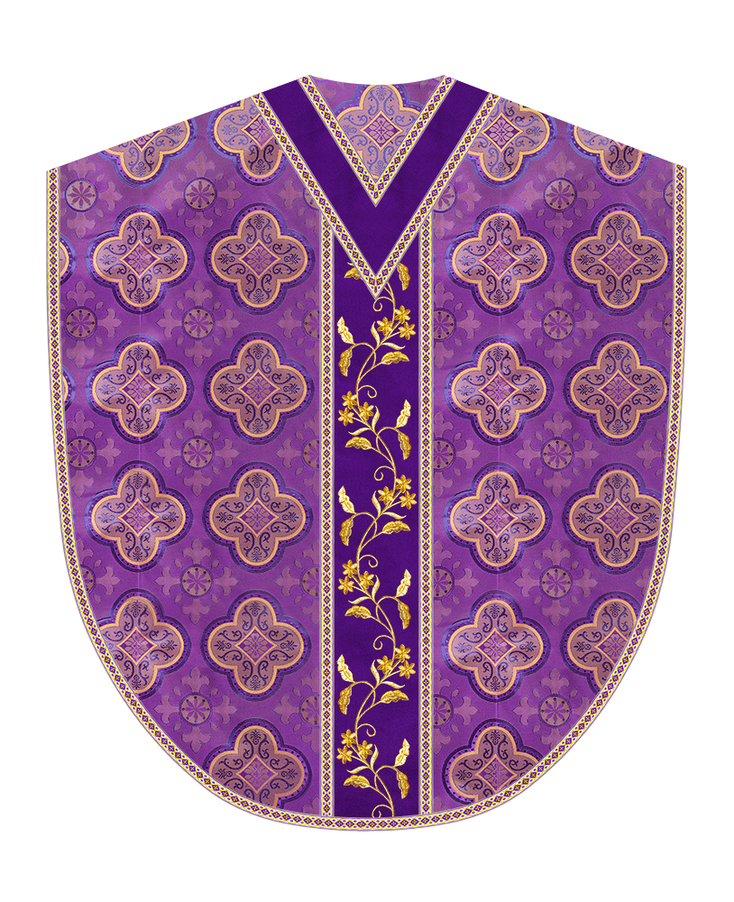 Borromean Chasuble Vestment Ornated With Floral Design and Trims