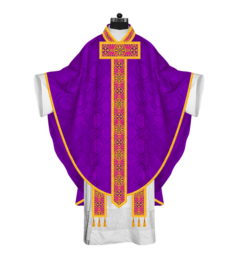 Gothic Chasuble Featuring Exquisite Woven Braids