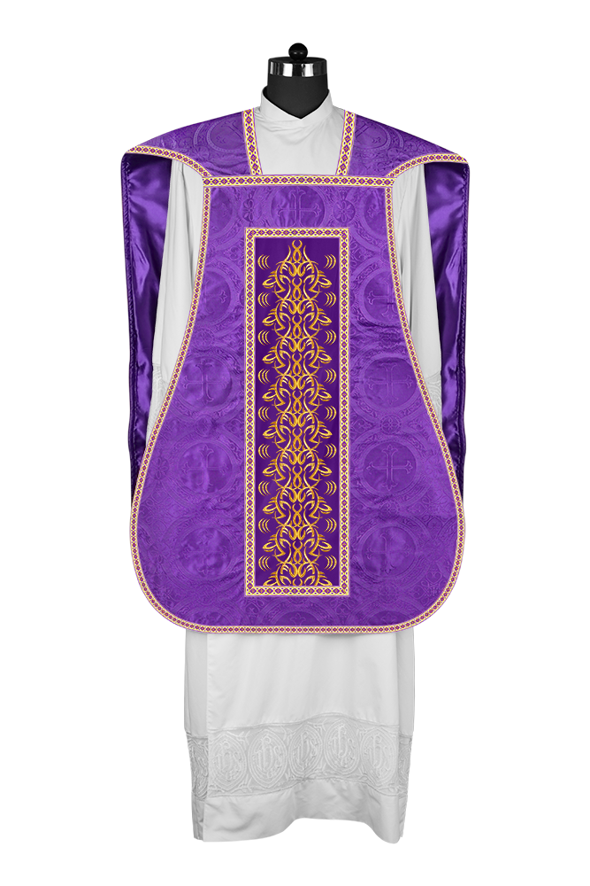 Roman Fiddleback Chasuble With Enhanced Embroidery  & trims