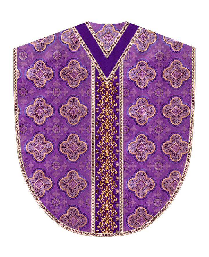 Borromean Chasuble Vestment With Braided Orphrey and Trims