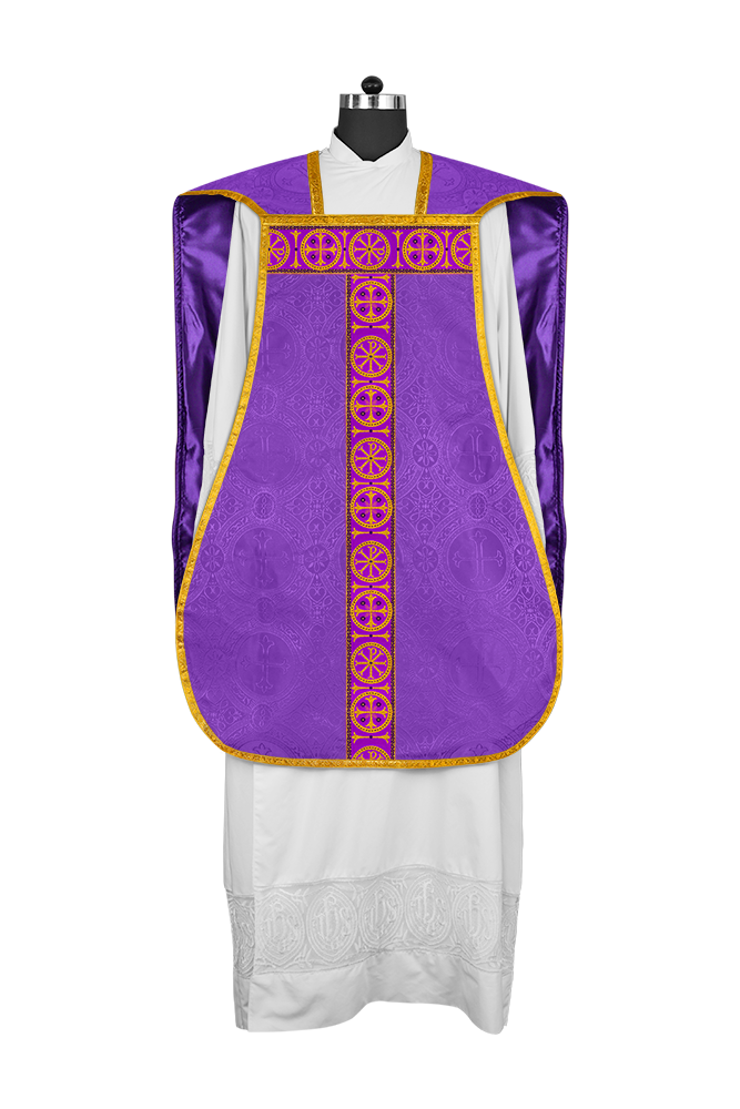 Catholic Roman Chasuble with Ornate Orphrey