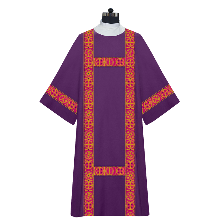 Liturgical Dalmatic Vestment with Ornate Orphrey