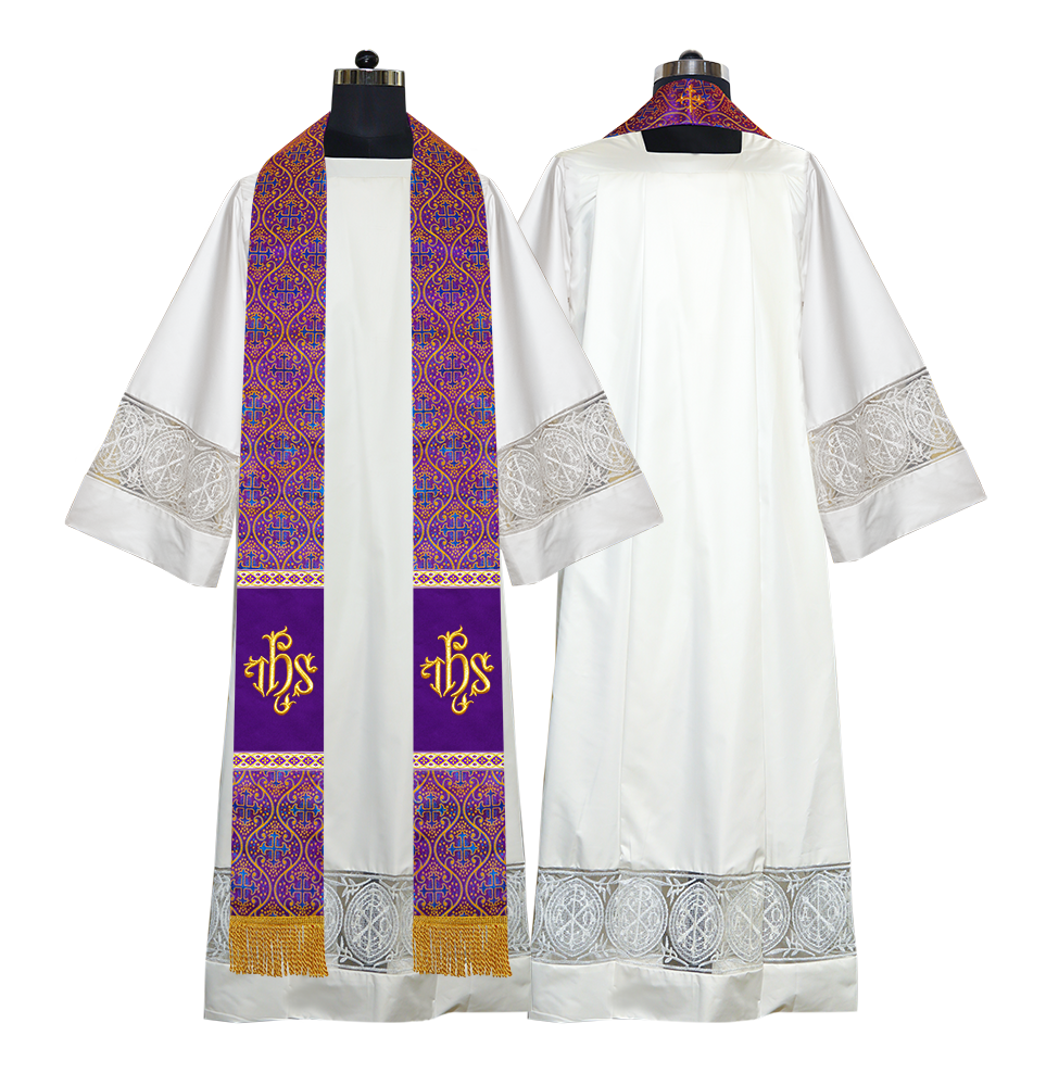 Minister Stole with Embroidered Liturgical motif