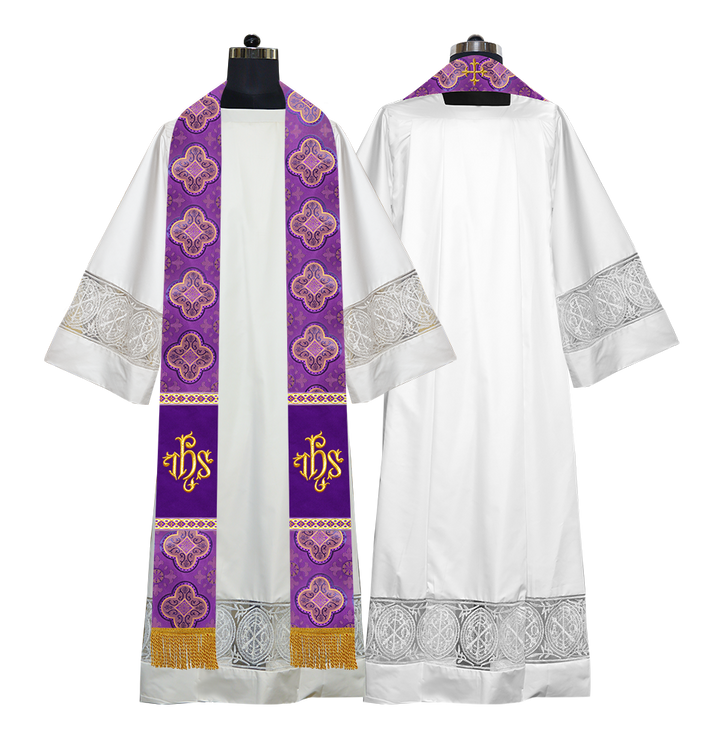 Minister Stole with Embroidered Liturgical motif