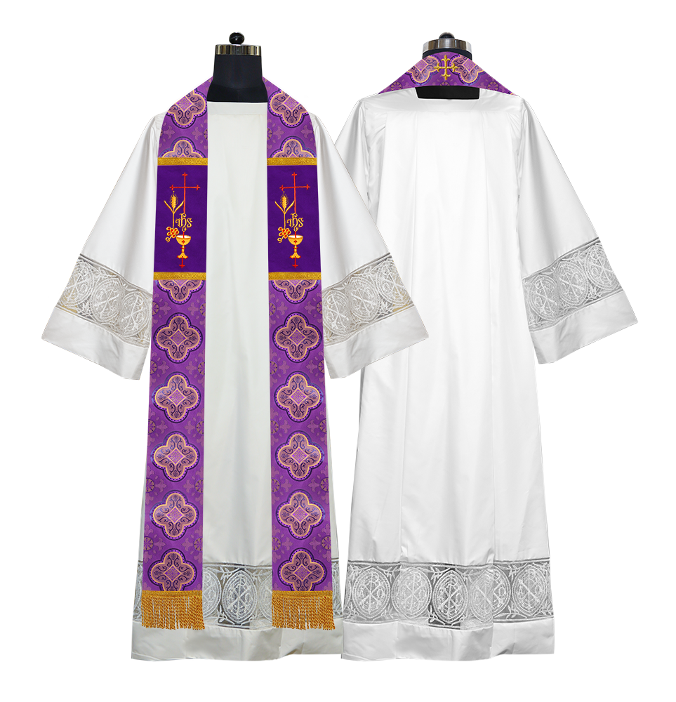 Emmer with IHS Embroidered Priest Stole