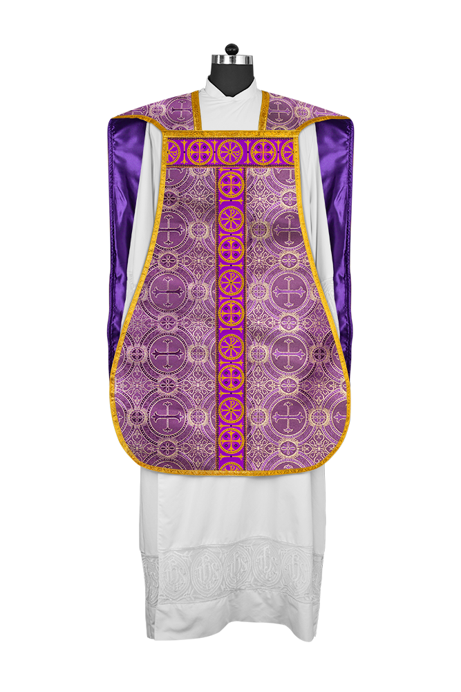 Catholic Roman Chasuble with Ornate Orphrey