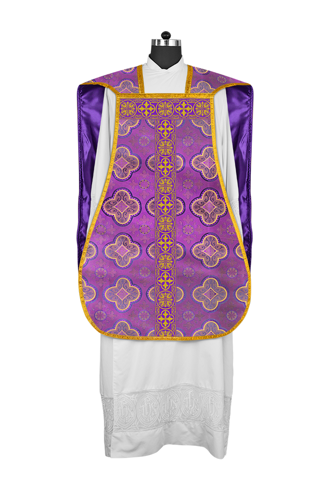 Roman Chasuble Fiddleback with Braided Trims