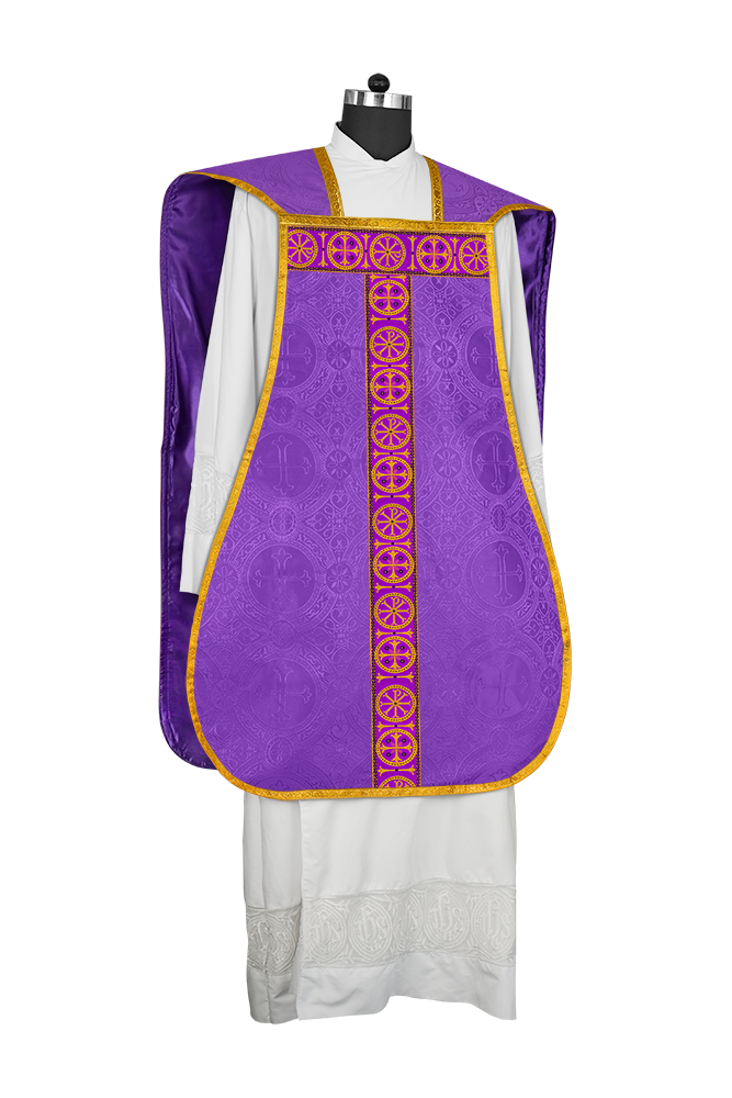 Catholic Roman Chasuble with Ornate Orphrey