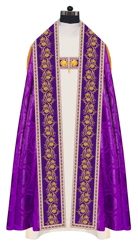 Roman Cope Vestment with Grapes Embroidered trims