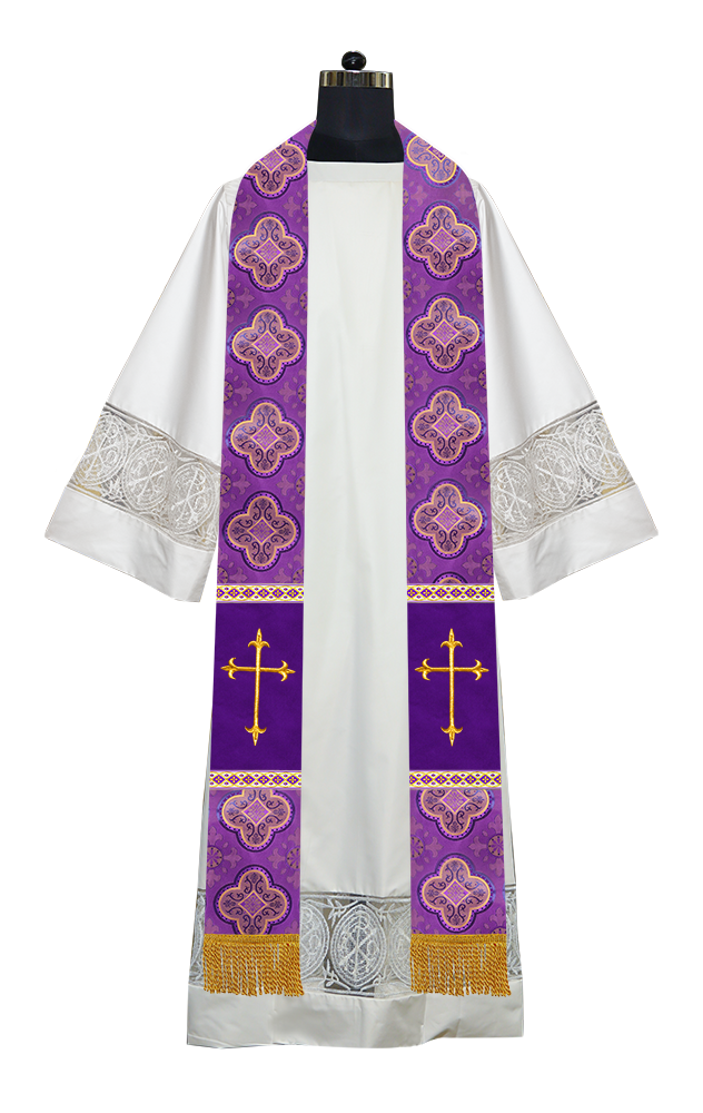 Minister Stole with Embroidered Liturgical motif