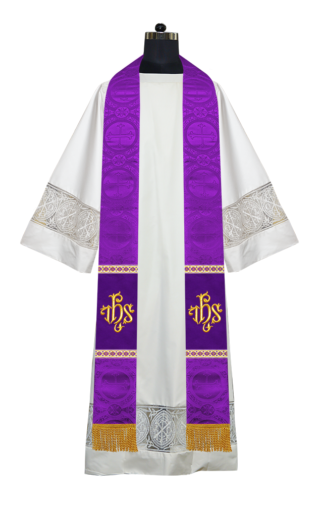 Minister Stole with Embroidered Liturgical motif