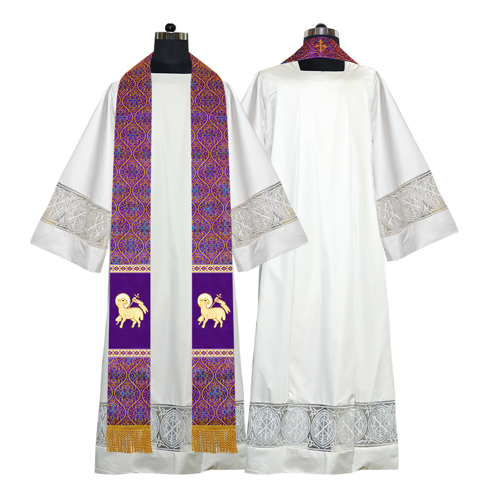 Minister Stole with Embroidered Liturgical motif