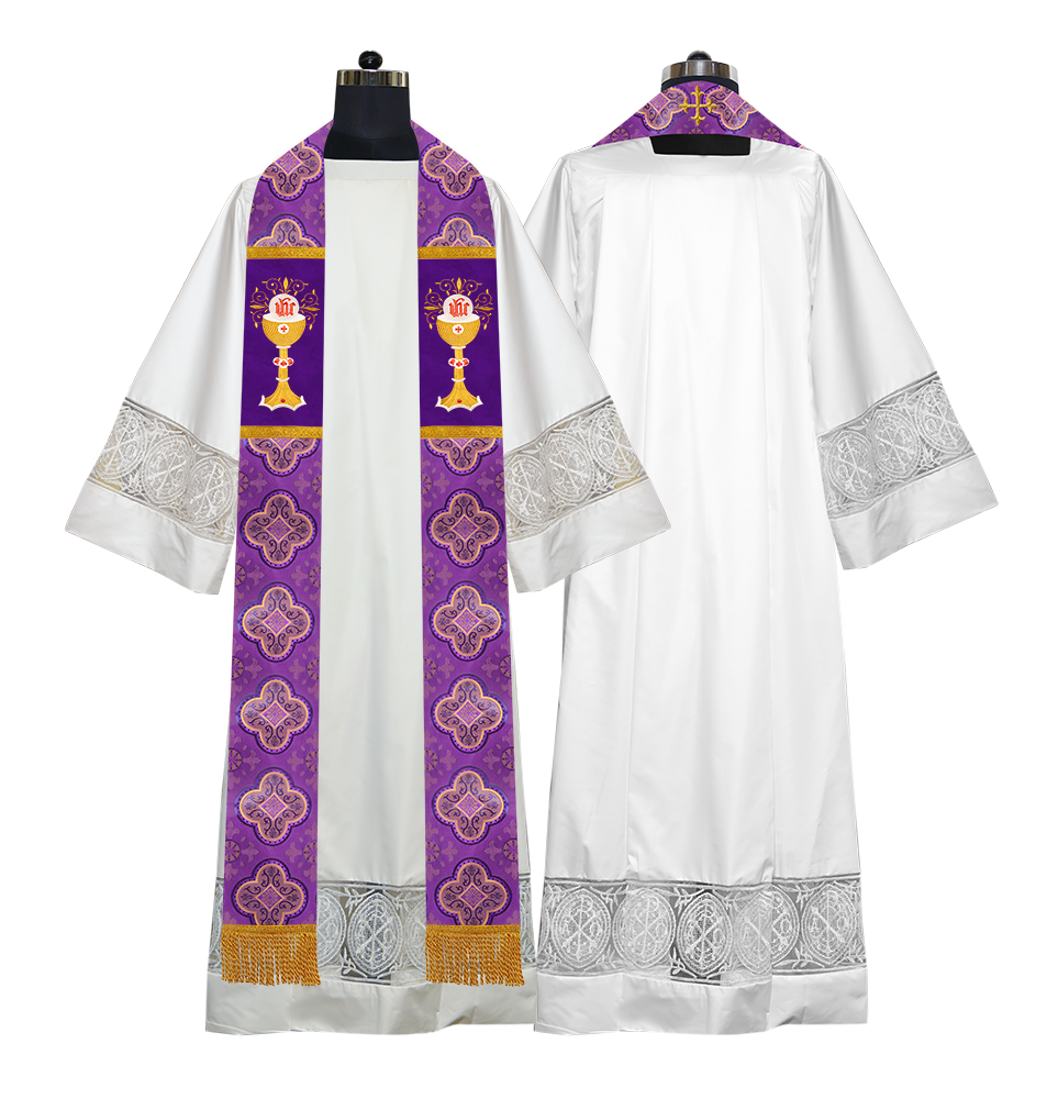 Chalice with IHS Embroidered Clergy Stole