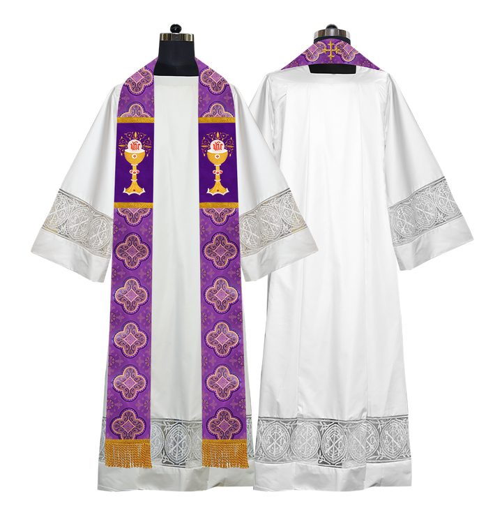 Chalice with IHS Embroidered Clergy Stole