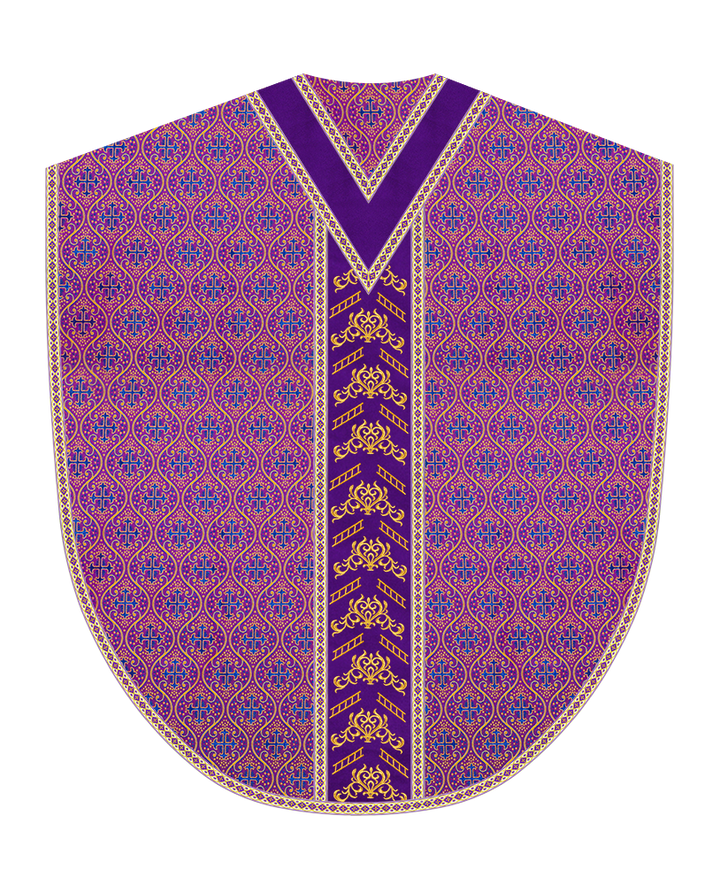 Borromean Chasuble Vestment Adorned With Colour Braids and Trims