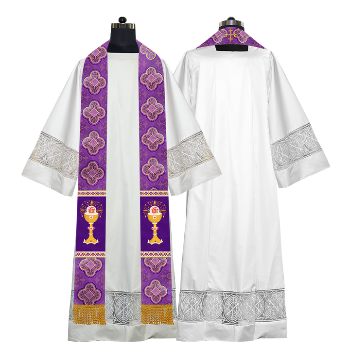 Liturgical Chalice with IHS Embroidered Stole