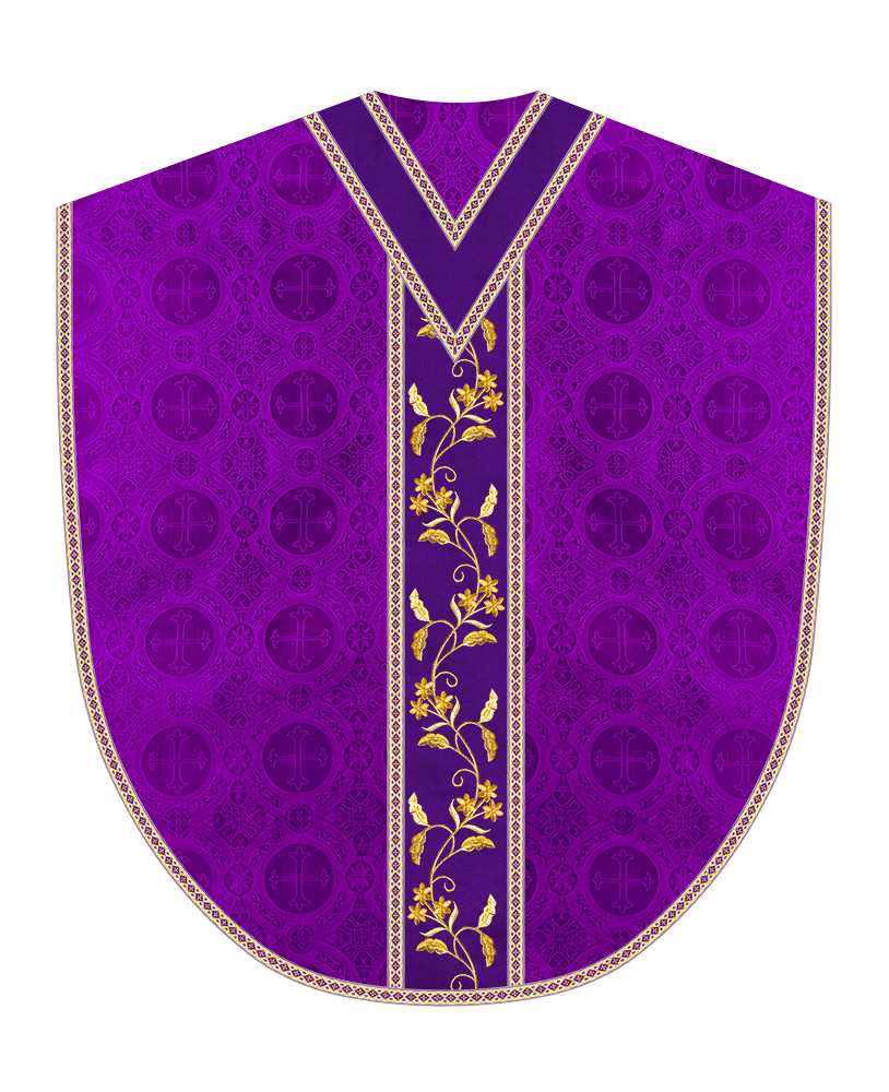 Borromean Chasuble Vestment Ornated With Floral Design and Trims