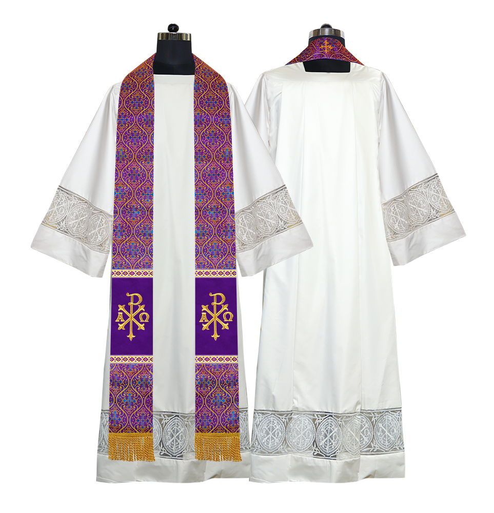 Minister Stole with Embroidered Liturgical motif