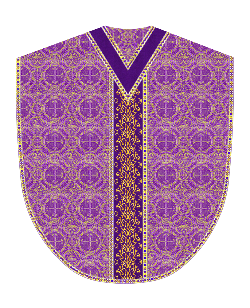 Borromean Chasuble Vestment With Braided Orphrey and Trims