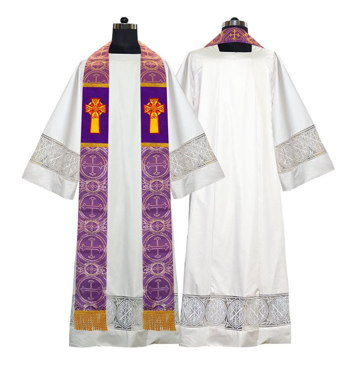 Set of 4 Clergy Stole with Celtic Cross Motif