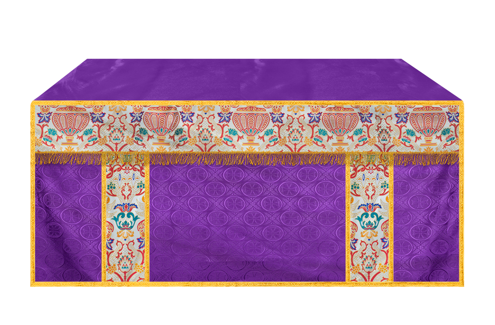 Tapestry Altar Cloth with Woven Braids and trims