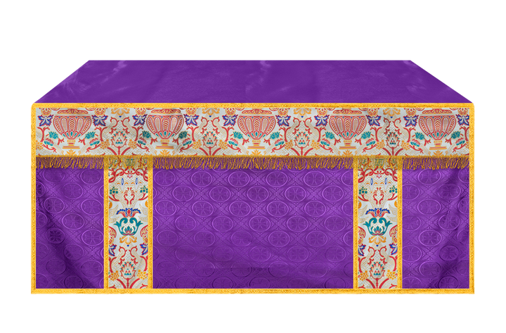 Tapestry Altar Cloth with Woven Braids and trims