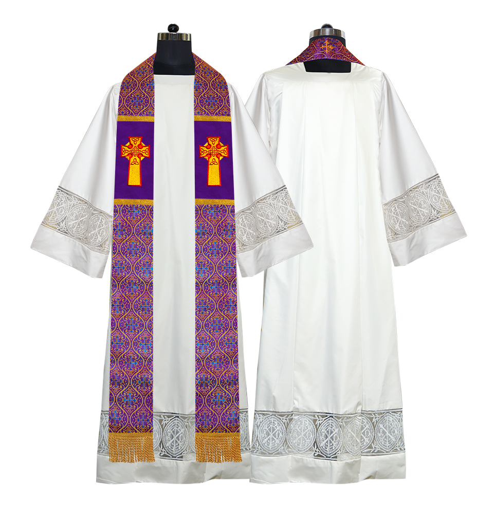 Set of 4 Clergy Stole with Celtic Cross Motif