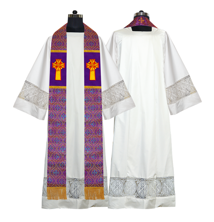 Set of 4 Clergy Stole with Celtic Cross Motif