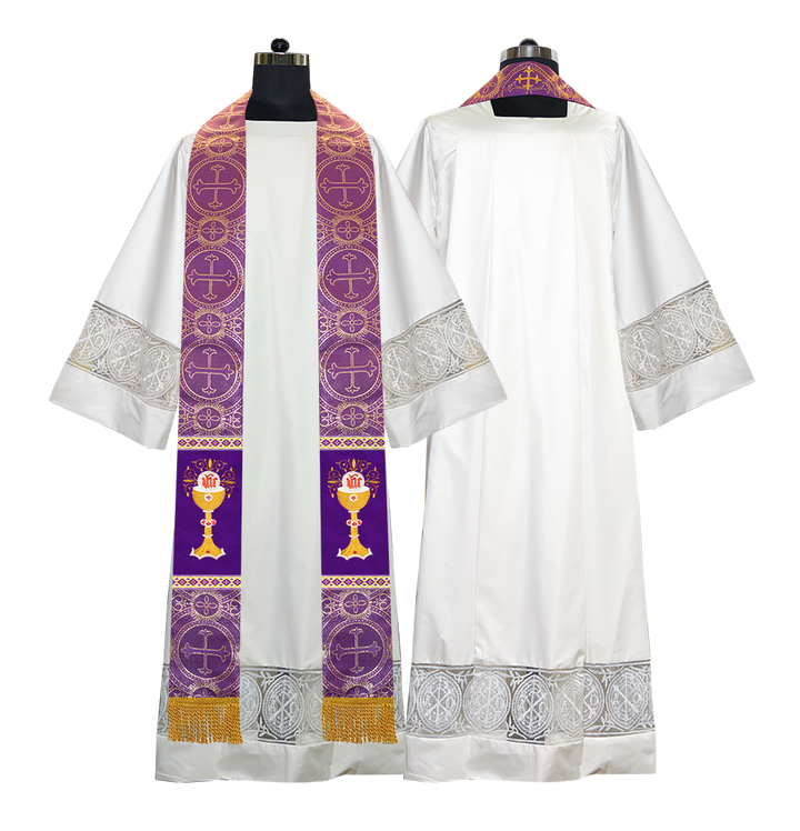 Liturgical Chalice with IHS Embroidered Stole