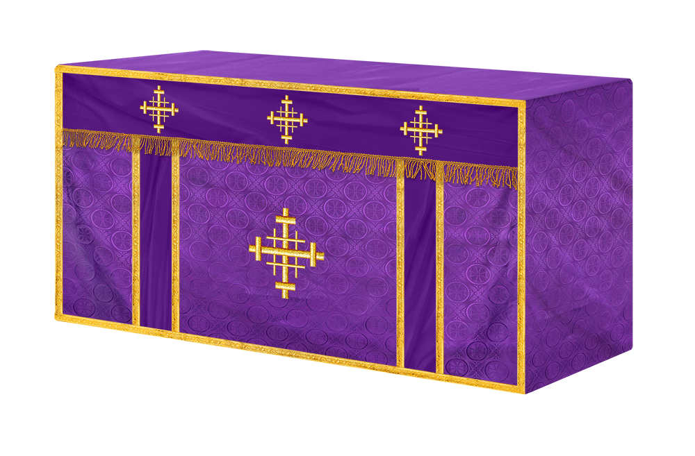 Liturgical Altar Cloth with Jerusalem Cross Motif