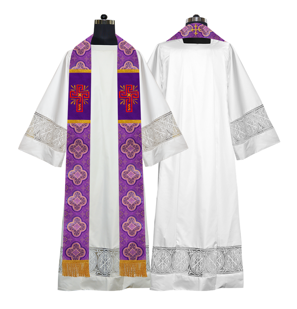 Glory Cross Embroidered Clergy Stole