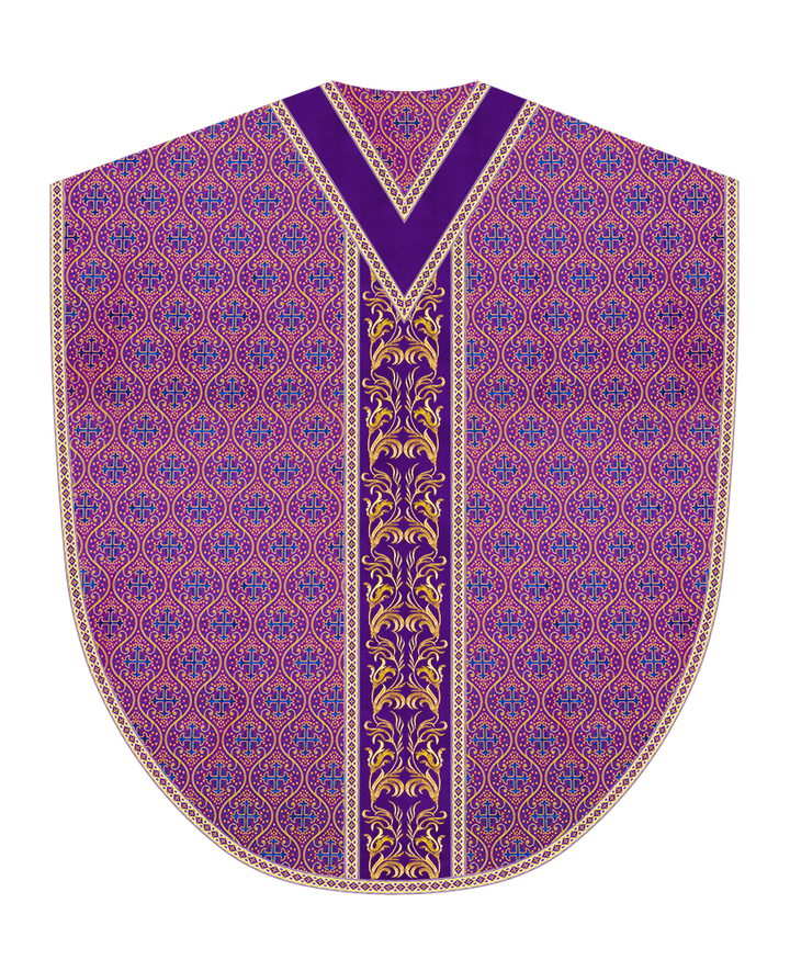 Liturgical Borromean Chasuble With Detailed Embroidery and Trims