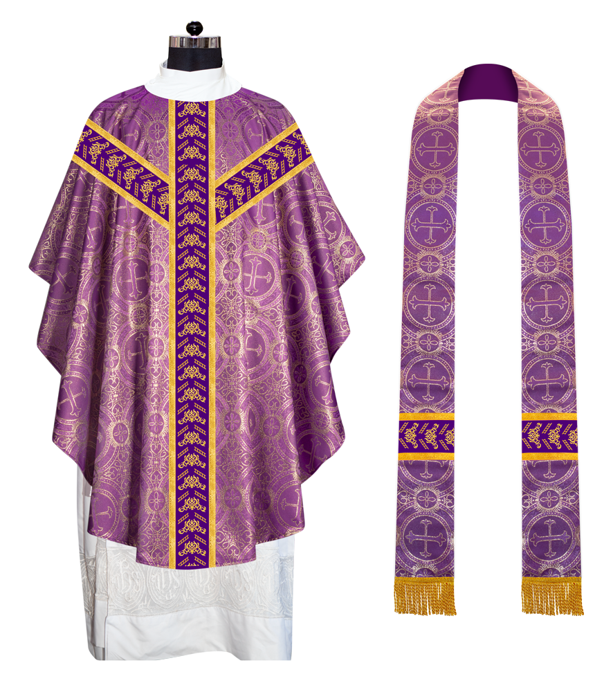 Adorned Embroidered Gothic Chasuble Vestment