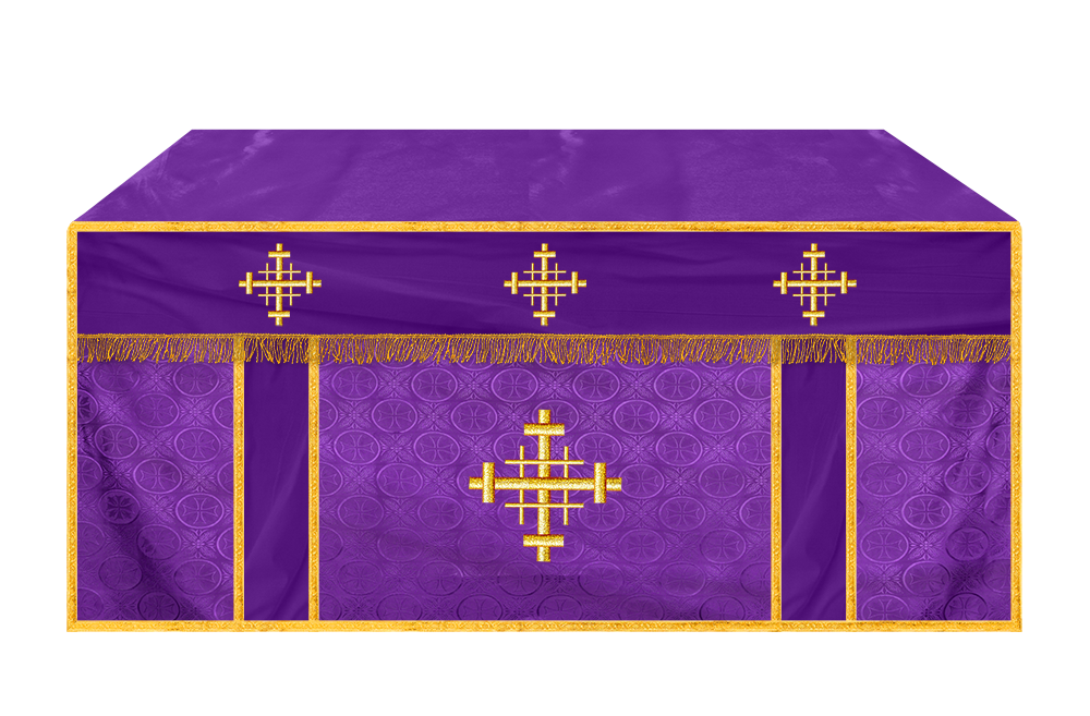 Liturgical Altar Cloth with Jerusalem Cross Motif