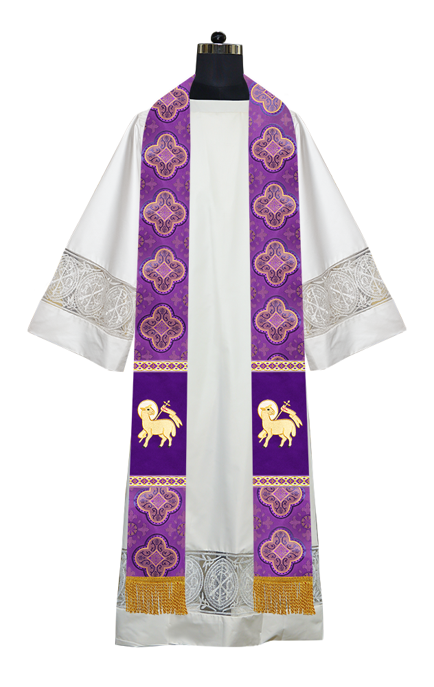 Minister Stole with Embroidered Liturgical motif