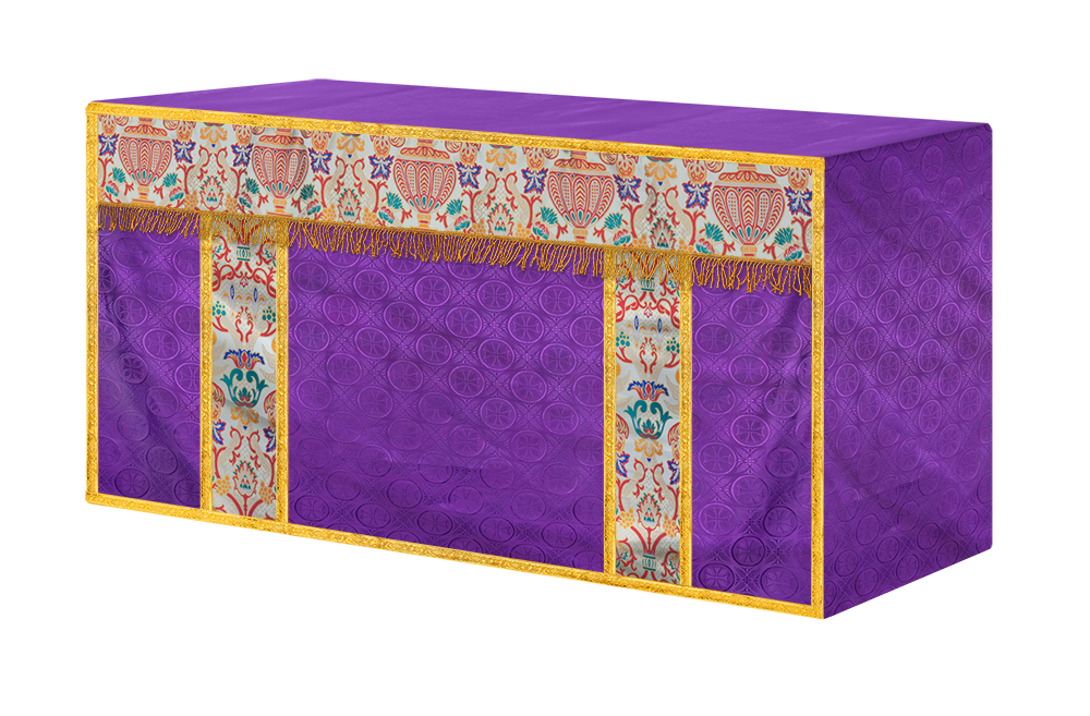 Tapestry Altar Cloth with Woven Braids and trims