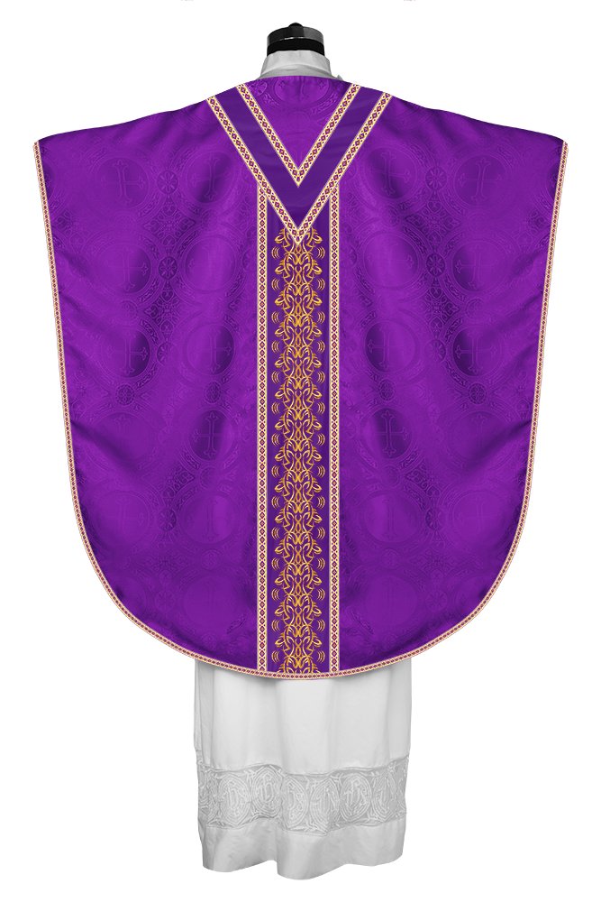 Borromean Chasuble Vestment With Braided Orphrey and Trims