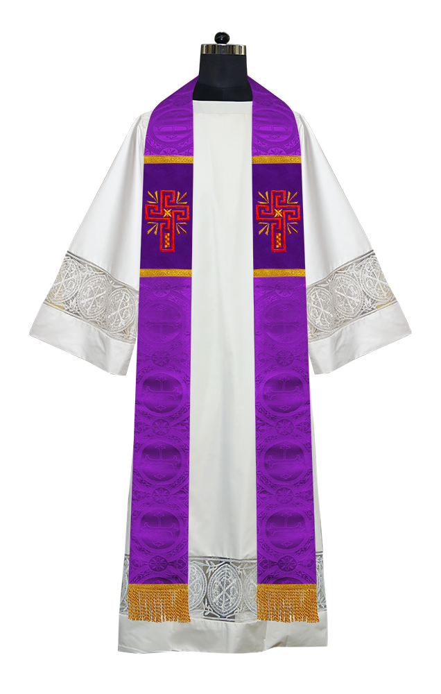 Glory Cross Embroidered Clergy Stole