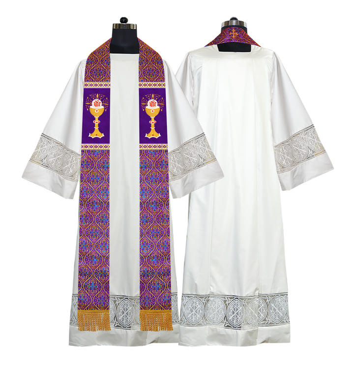 Liturgical Chalice with IHS Embroidered Stole