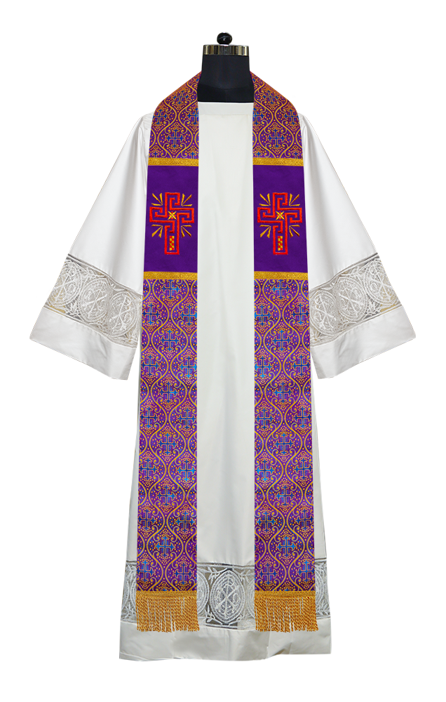 Glory Cross Embroidered Clergy Stole