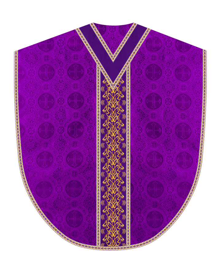 Borromean Chasuble Vestment With Braided Orphrey and Trims