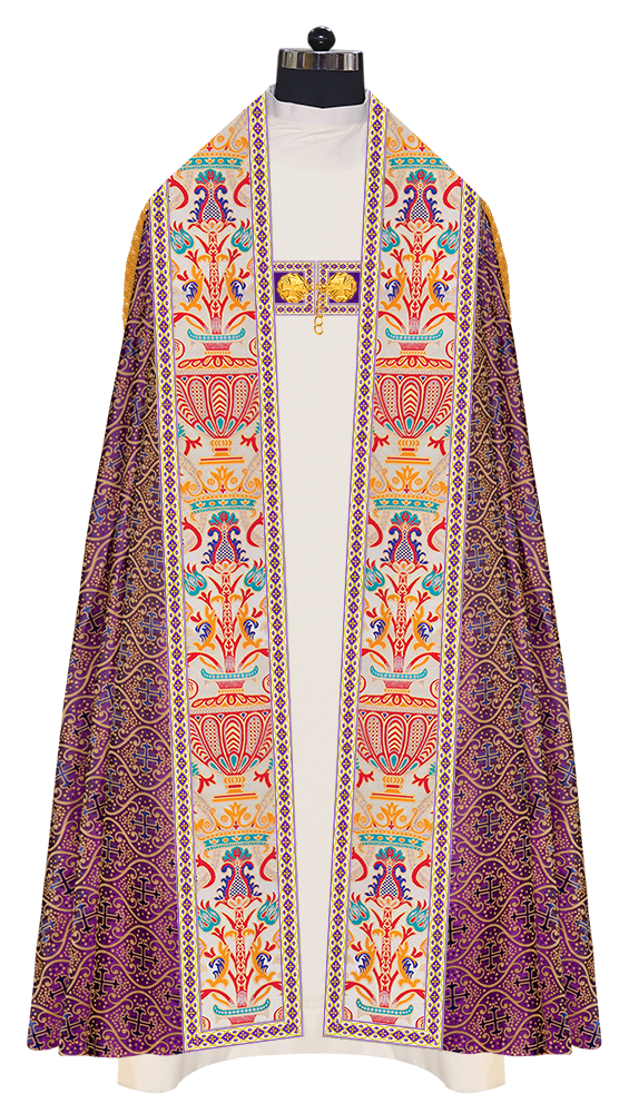 Coronation Tapestry Roman Cope Vestment with Trims