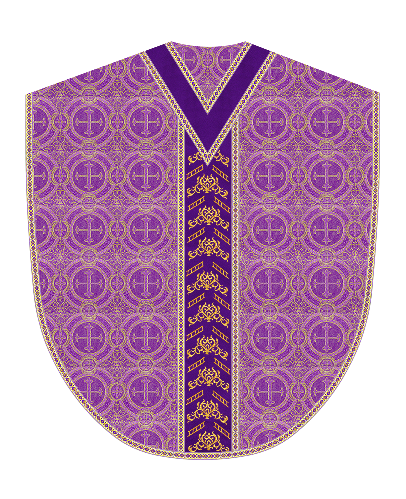 Borromean Chasuble Vestment Adorned With Colour Braids and Trims