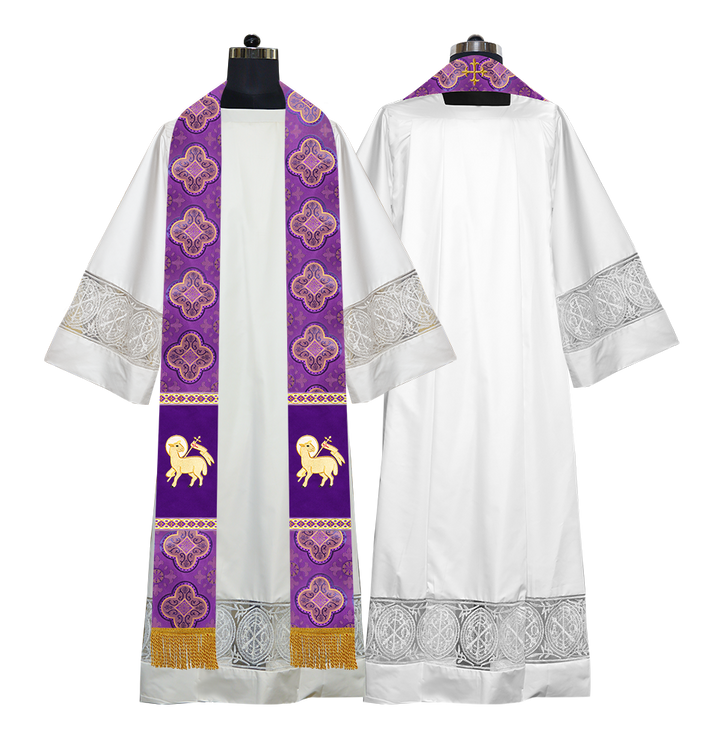 Minister Stole with Embroidered Liturgical motif