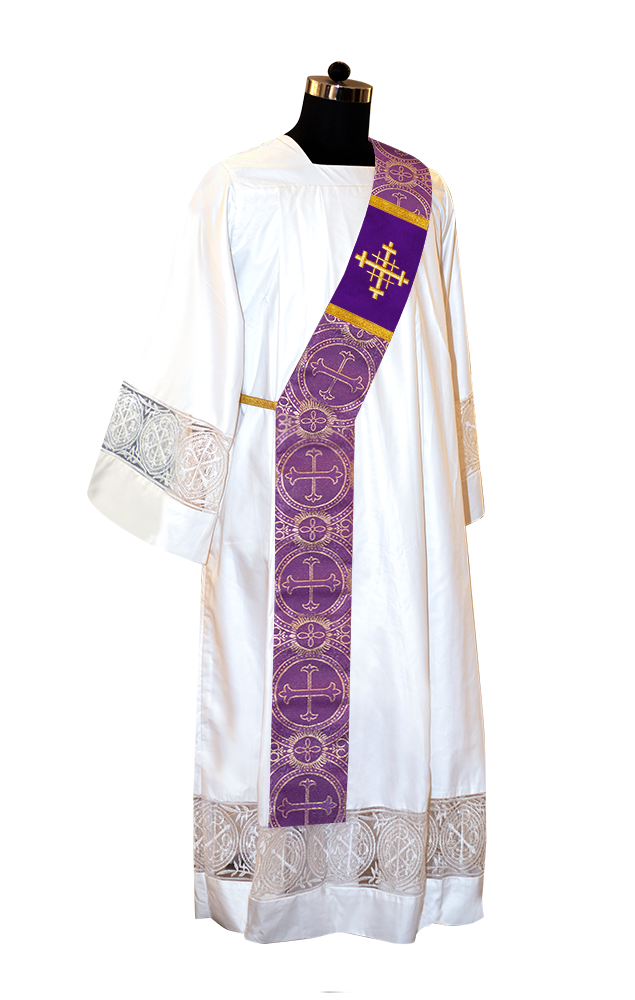 Spiritual motif embroidered Deacon Stole