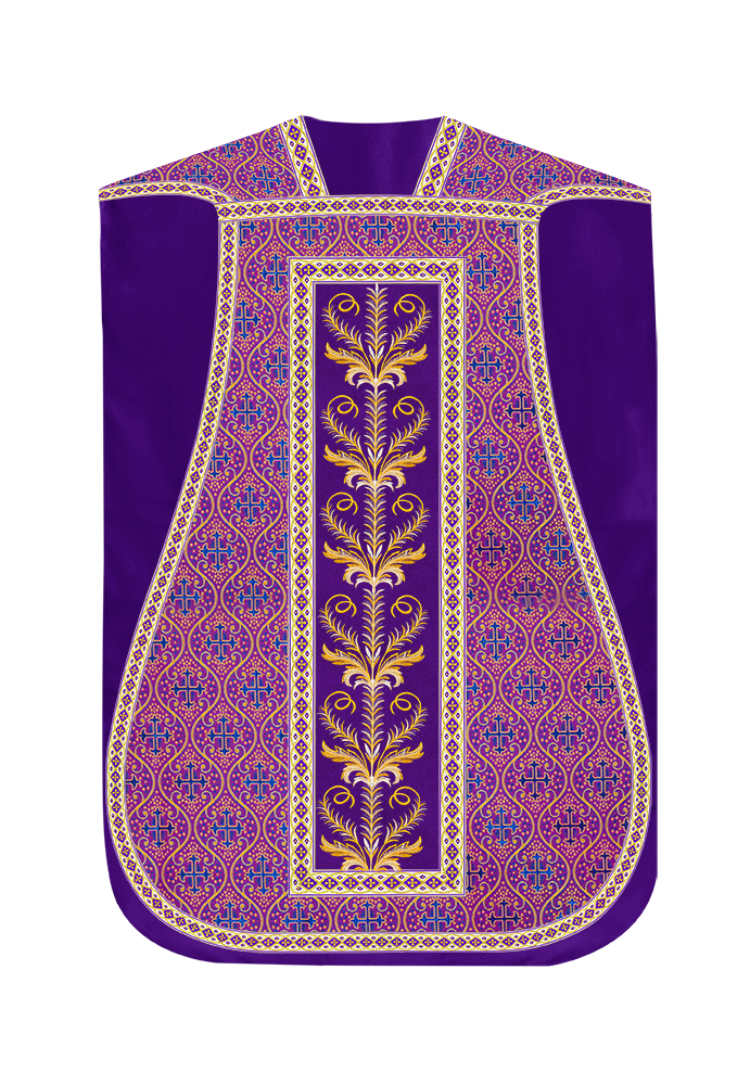 Roman Chasuble Vestment With Detailed Orphrey