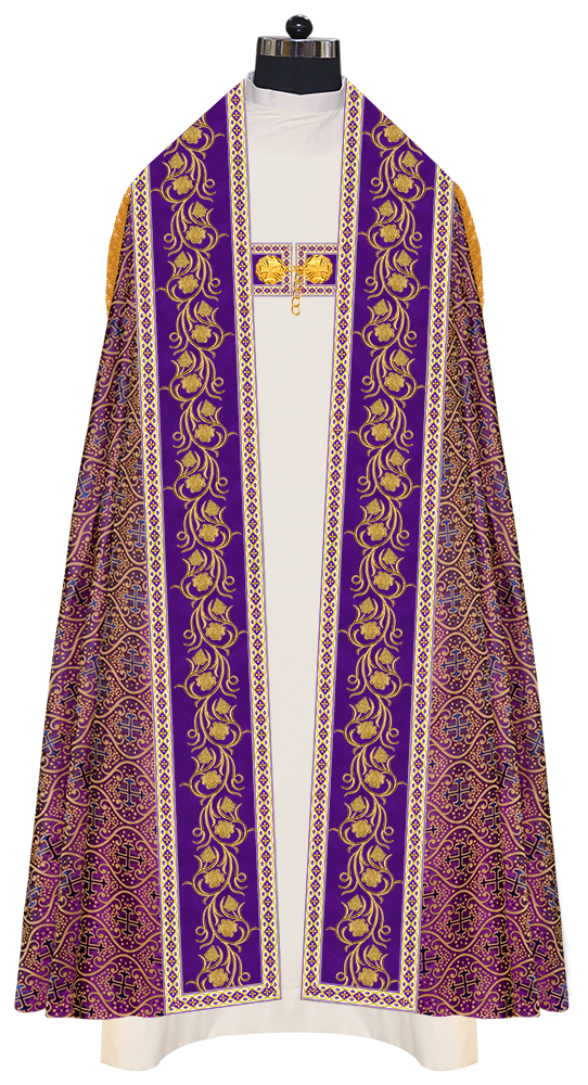 Roman Cope Vestment with Grapes Embroidered trims