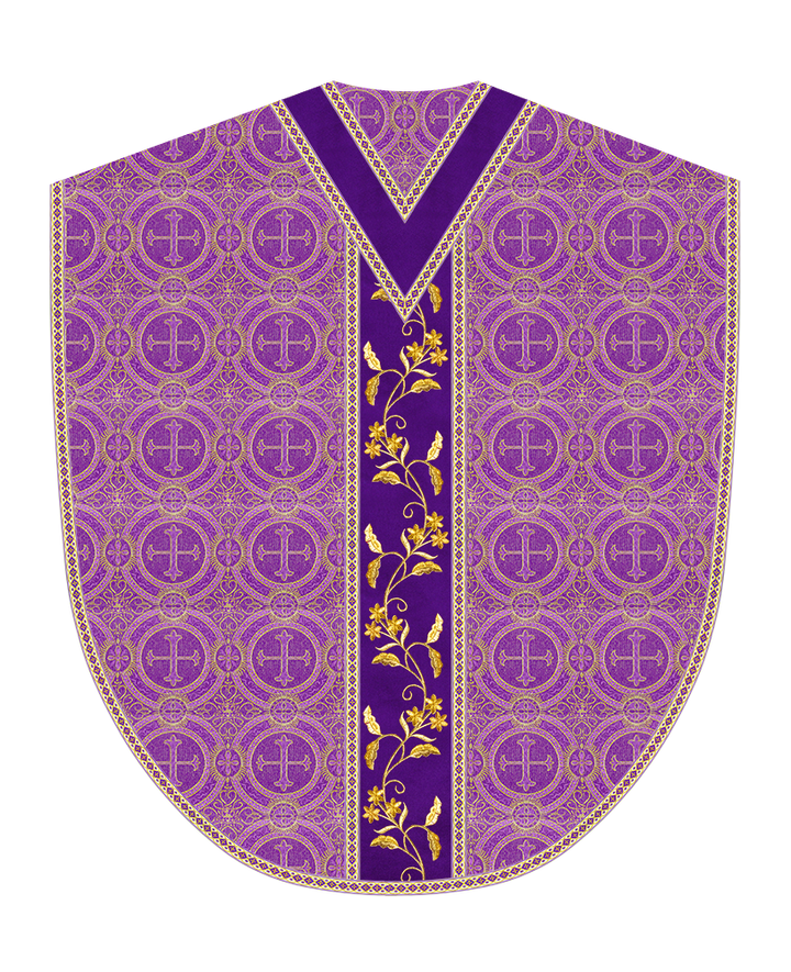 Borromean Chasuble Vestment Ornated With Floral Design and Trims