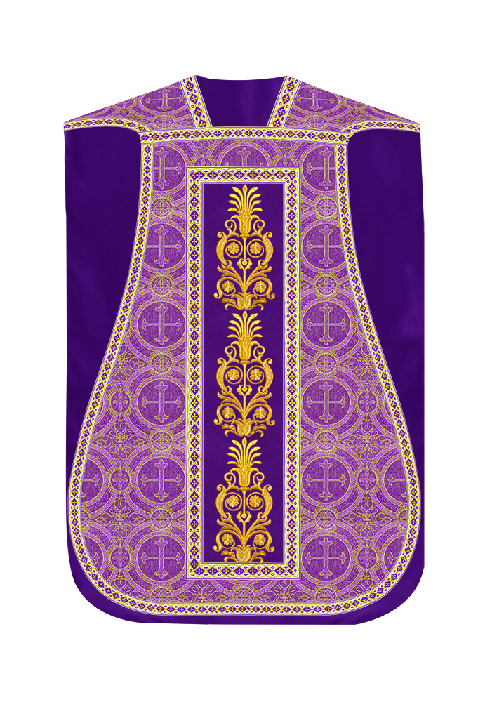 Roman Chasuble Vestments Adorned With Trims