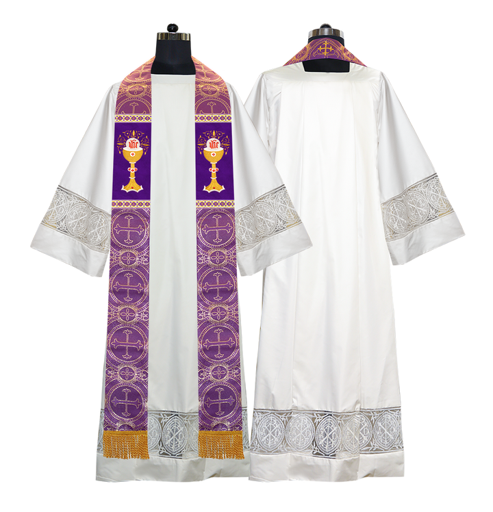 Liturgical Chalice with IHS Embroidered Stole